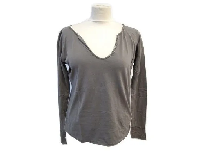 CAMISETA TÚNEZ DE MANGA LARGA ZADIG & VOLTAIRE 40 M EN TOP DE VISCOSA GRIS 