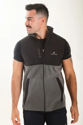CHALECO NEW DE POLAR COMBINADO URBAN LUXURY GRIS Y NEGRO DE HOMBRE - CHALENEW