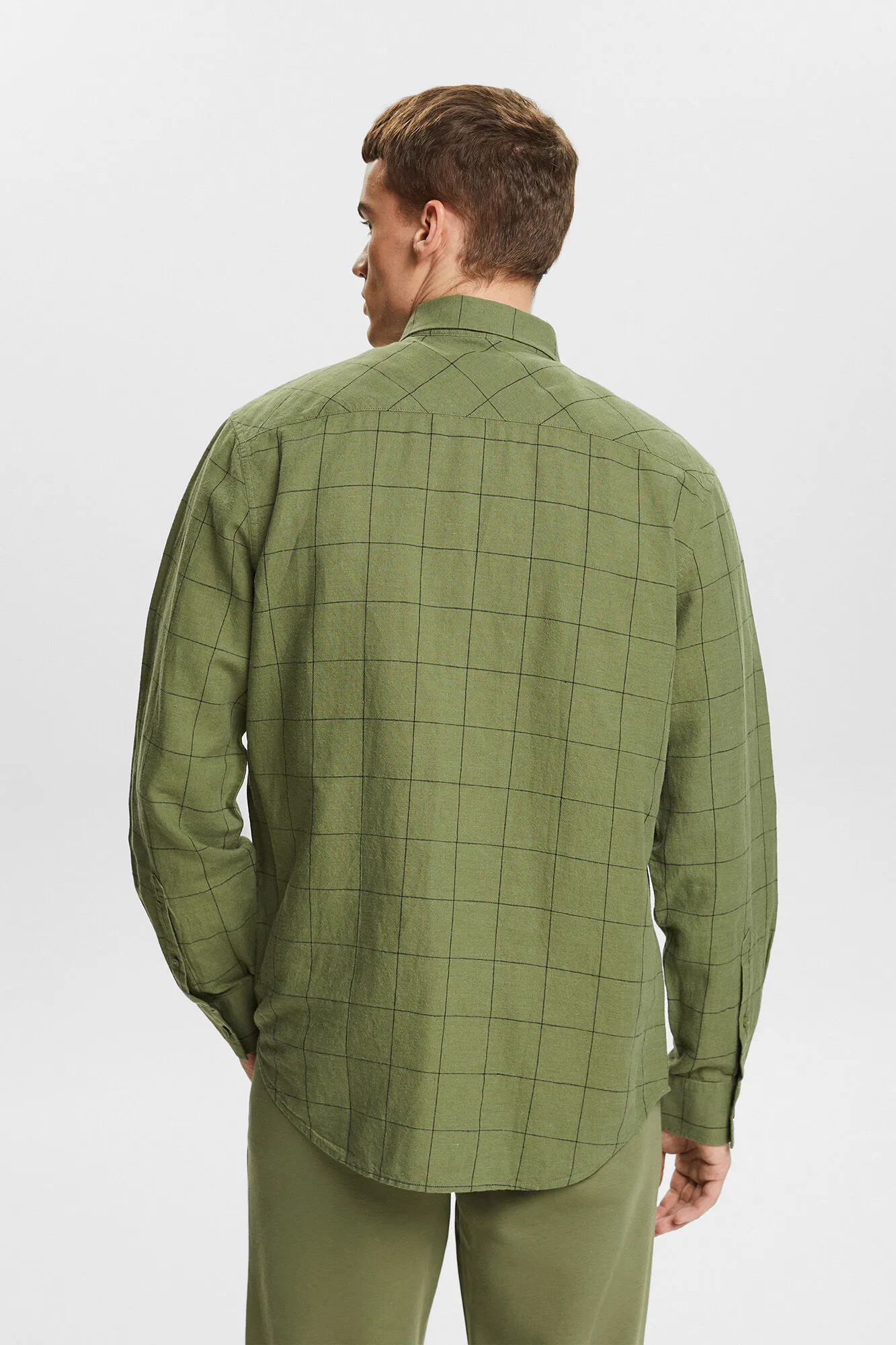 Esprit Camisa cuadros regular fit con lino