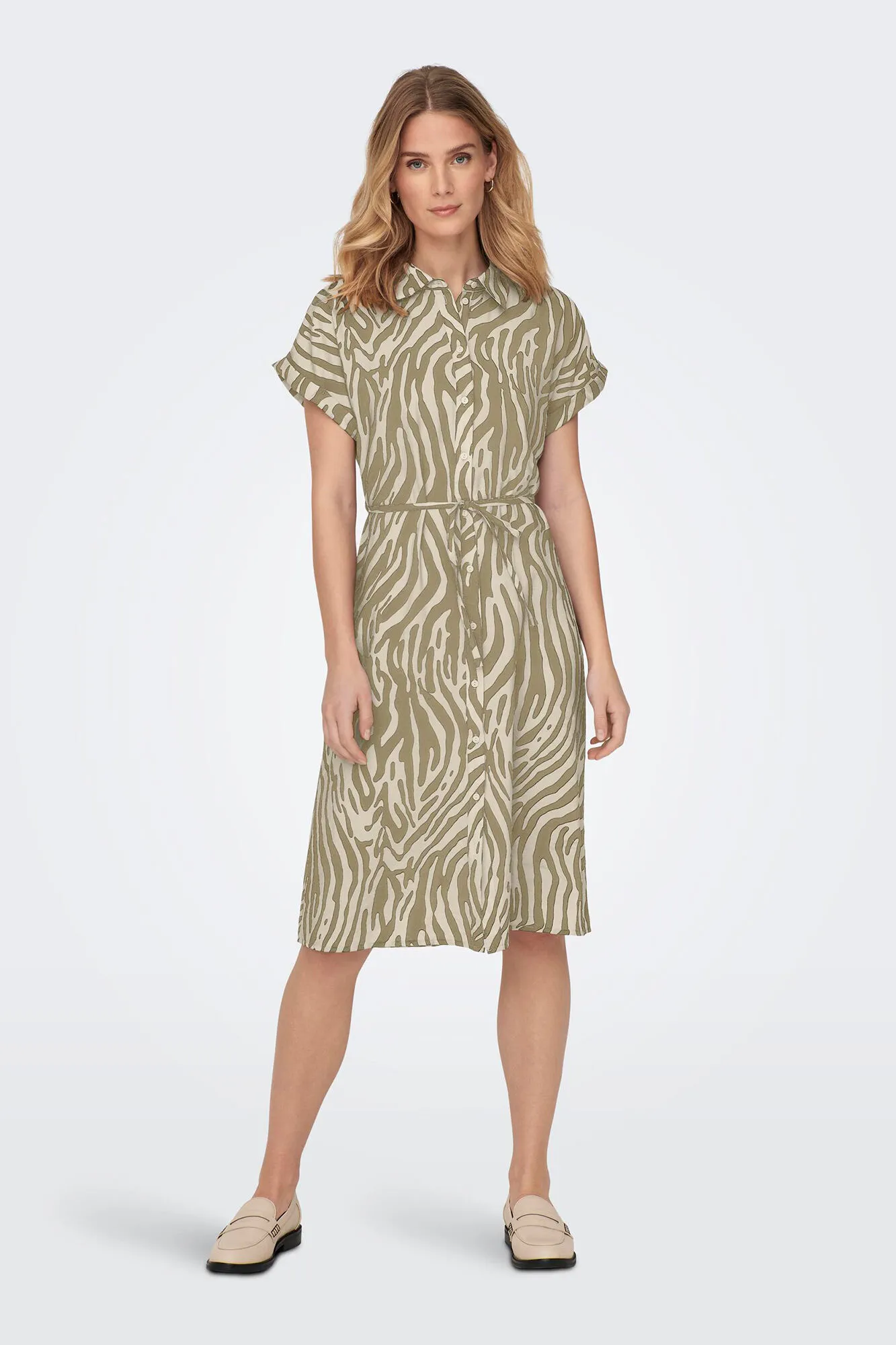 JDY Vestido midi estampado animal print
