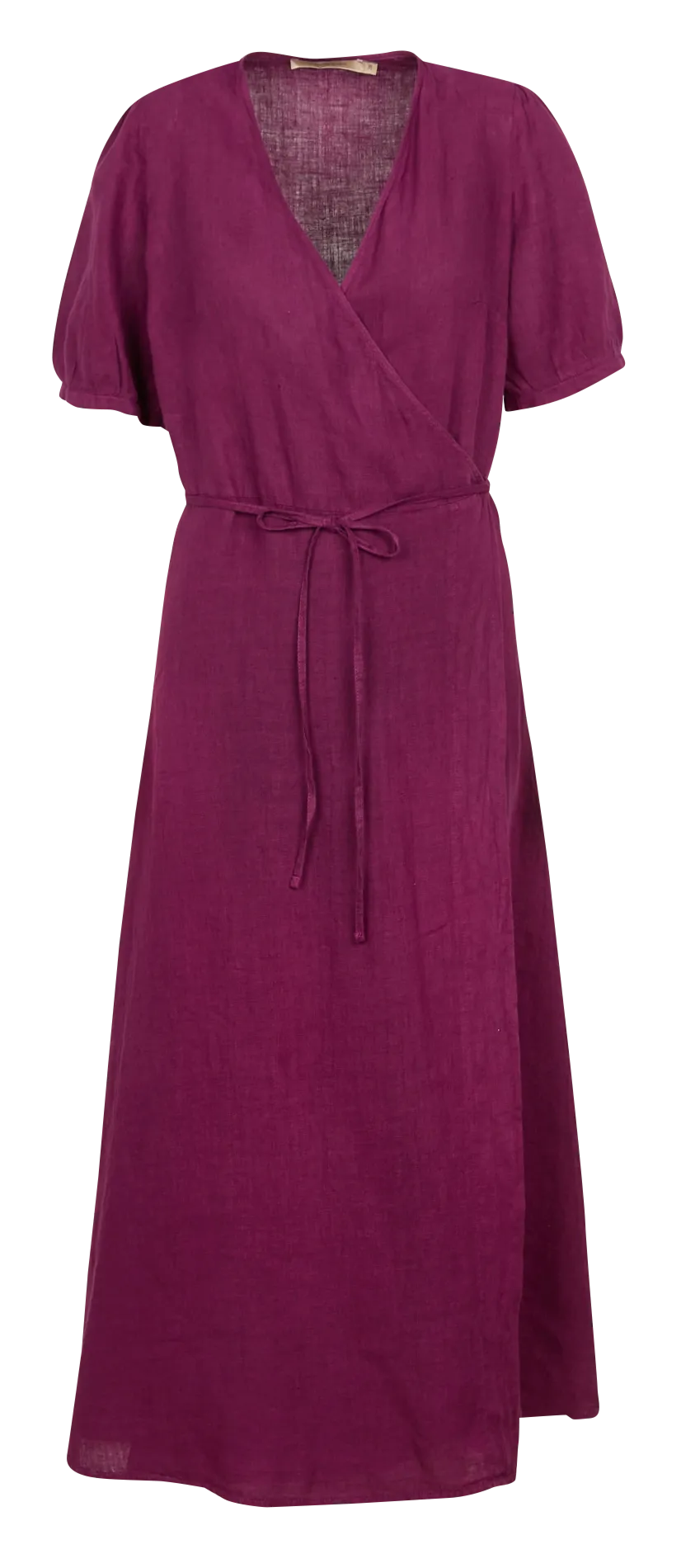 LA FEE MARABOUTEE Vestido largo cruzado de lino en violeta