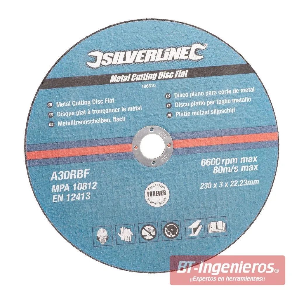 Pack de discos de corte para metal. 230 mm.