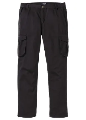 Pantalón de estilo cargo con corte regular, cómodo y recto Negro