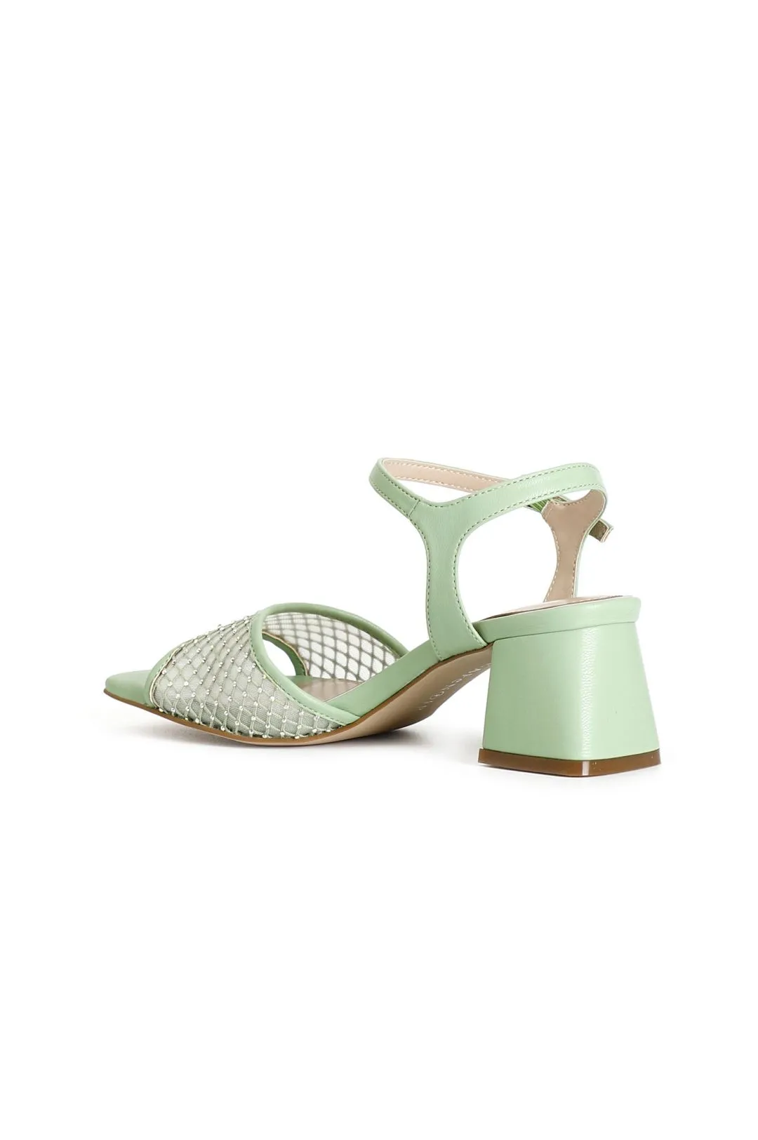 sandalias gilda con malla de pedrería green