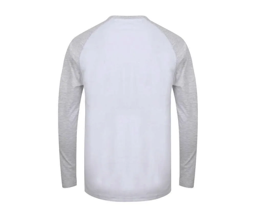 SF Men SF271 - Camiseta béisibol de manga larga - White / Heather Grey