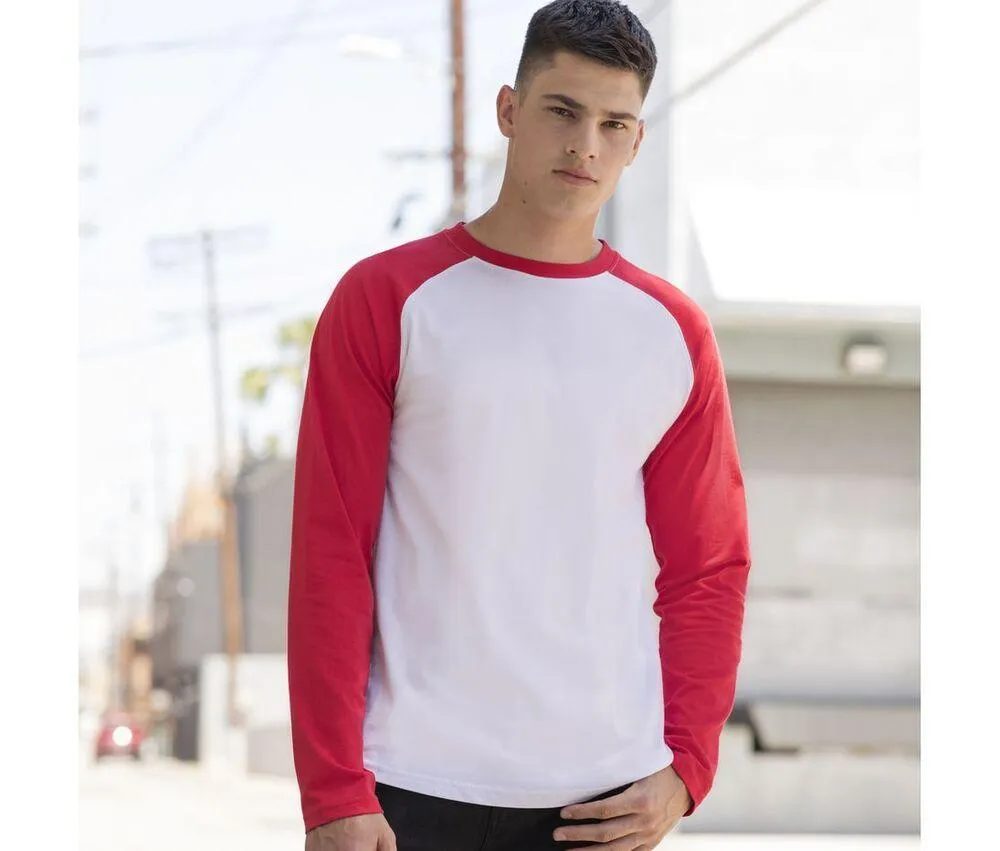 SF Men SF271 - Camiseta béisibol de manga larga - White / Heather Grey