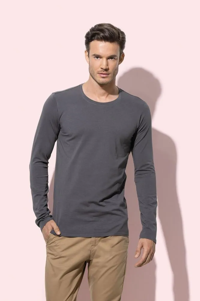 Stedman STE9620 - Camiseta Manga Larga Hombre Clive LS  - Blanco