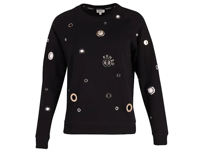 Sudadera Kenzo con Ojales en Algodón Negro 