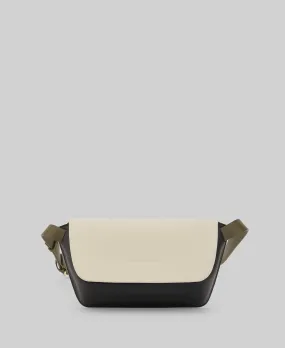 Tricolor responsible leather bag woman