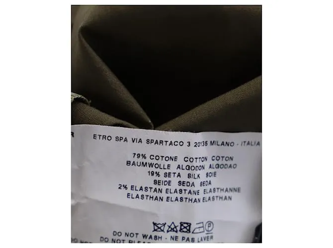 Vestido estampado de manga larga hasta la rodilla en algodón marrón de Etro Castaño 