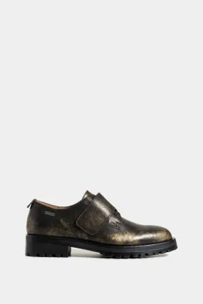 Zapatos cordón gobi de cuero folia para mujer chapeta con velcro